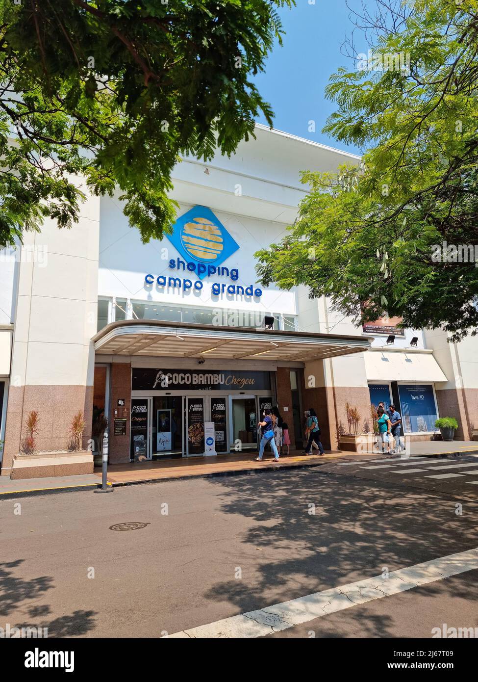 Campo Grande, MS, Brésil - 19 février 2022 : vue sur l'entrée du centre commercial Campo Grande. Banque D'Images