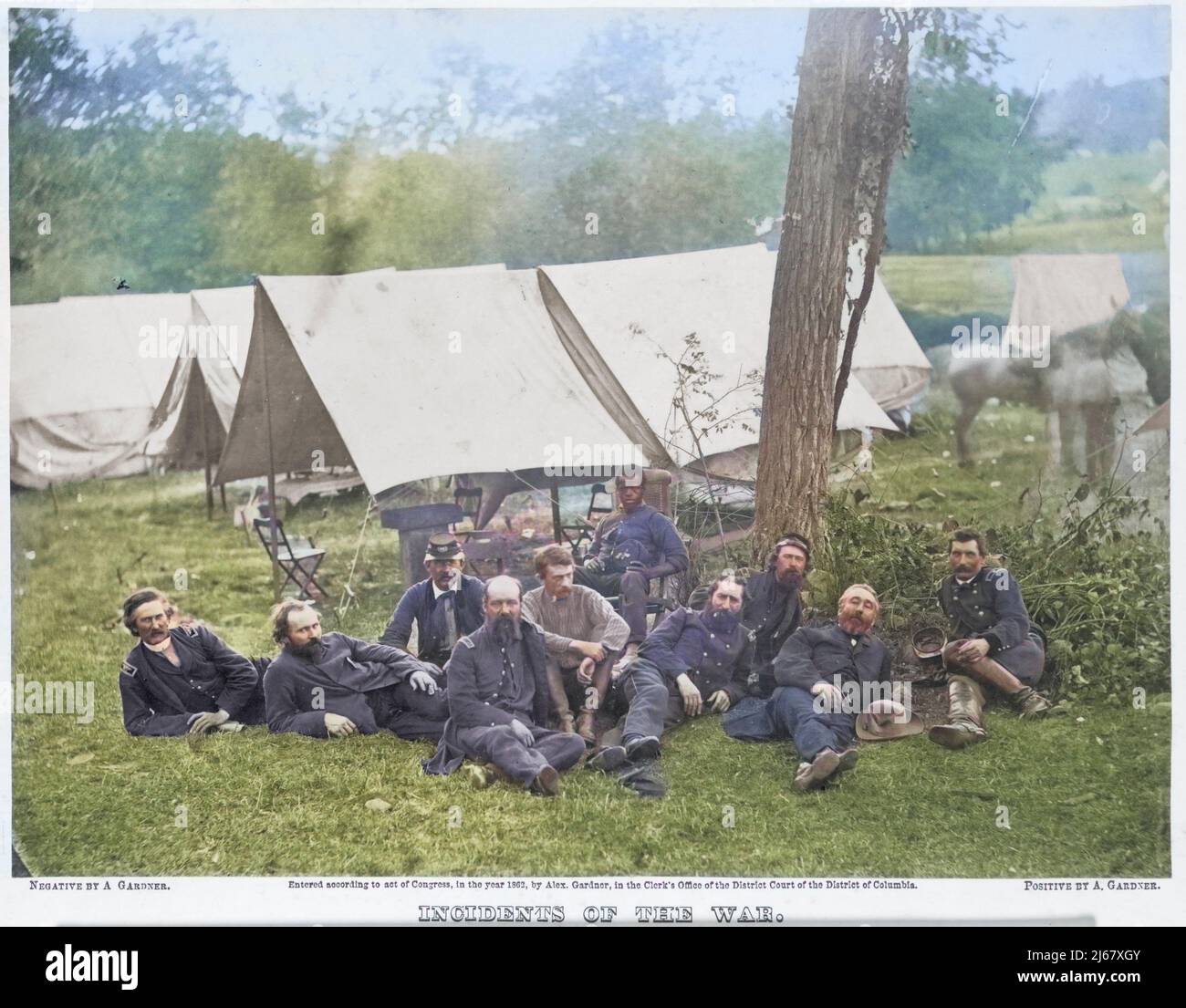 Groupe au quartier général de l'armée du Potomac, Antietam, octobre 1862. Alexander Gardner Banque D'Images