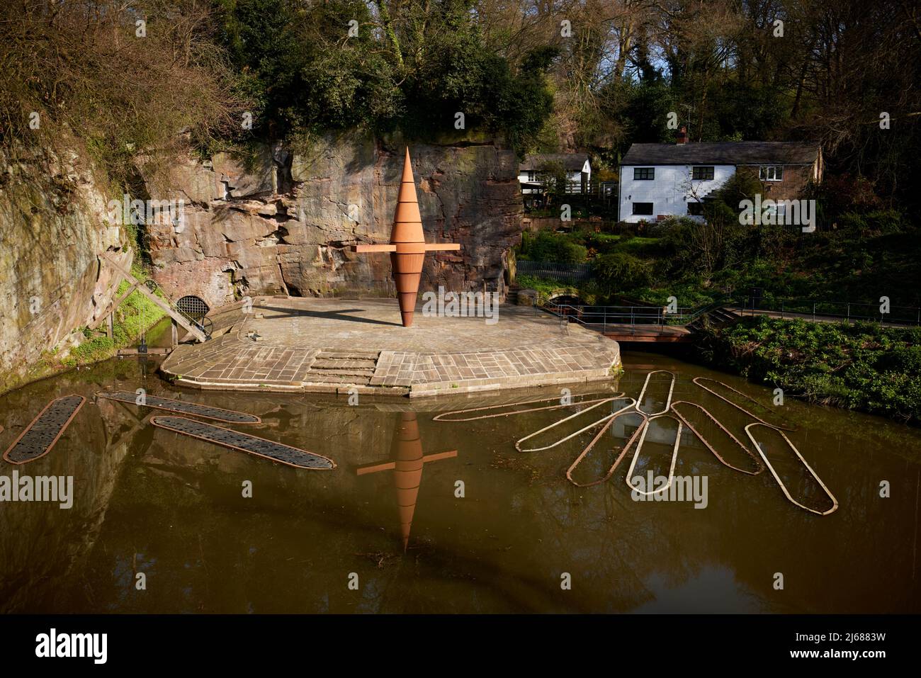 Sculpture en acier Corten pour le projet de bassin de Worsley Delph, par DP structures, conçu Banque D'Images