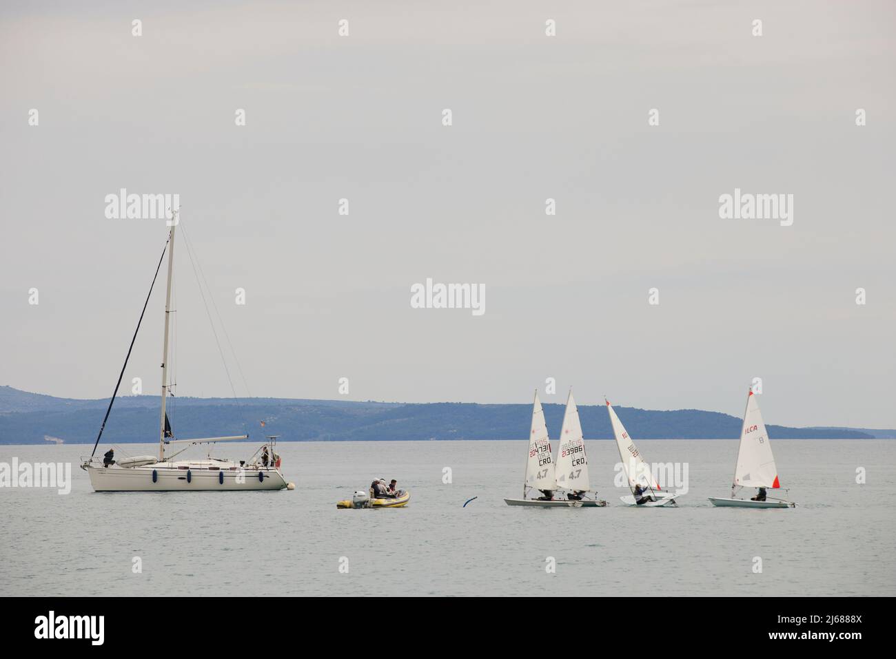 La ville de Split en Croatie dans la région de Dalmatie, le port de front de mer Banque D'Images