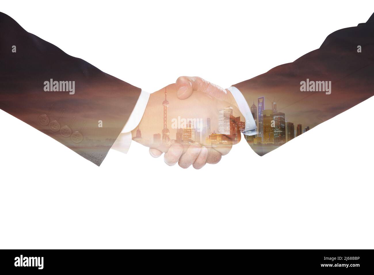La coopération commerciale pour se serrer la main Banque D'Images