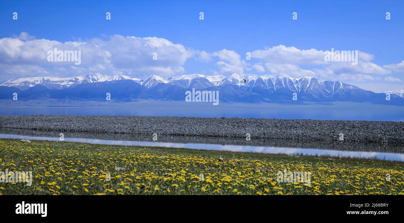 Lac Tai mei Sayram Banque D'Images