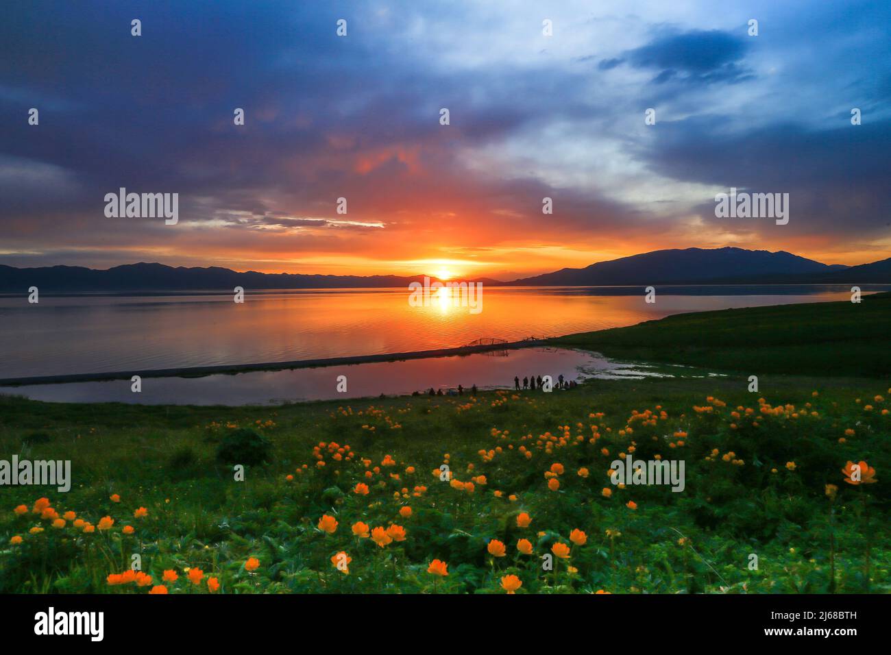 Lac Tai mei Sayram Banque D'Images