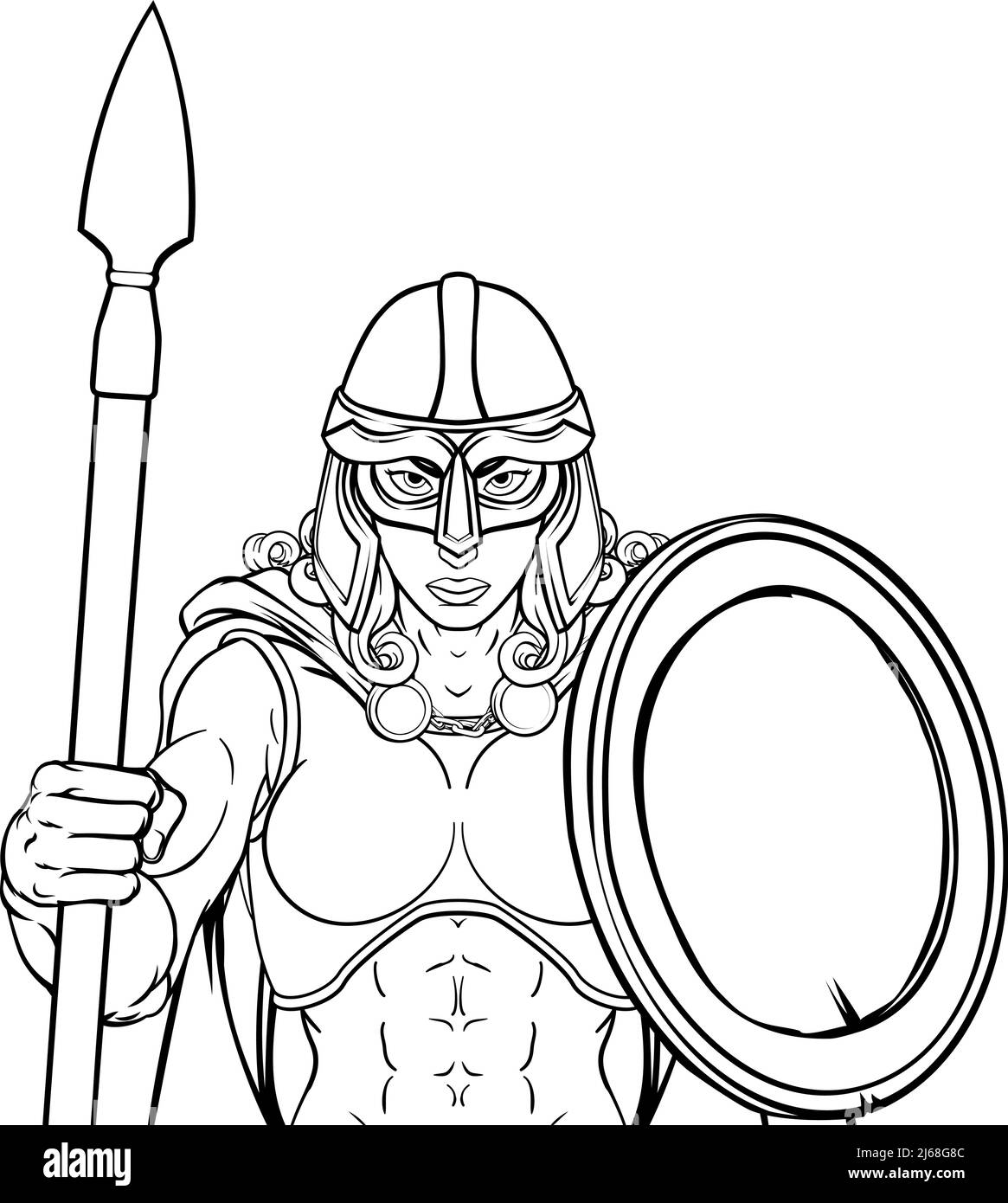 Trojan Spartan guerrier viking celte Femme Chevalier Illustration de Vecteur