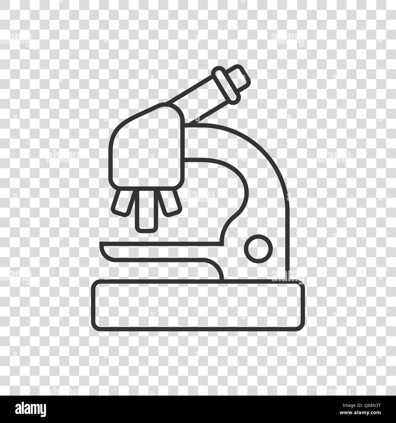 Icône de microscope plate.Illustration vectorielle de loupe de laboratoire sur fond isolé.Concept commercial de signature d'instrument de biologie. Illustration de Vecteur