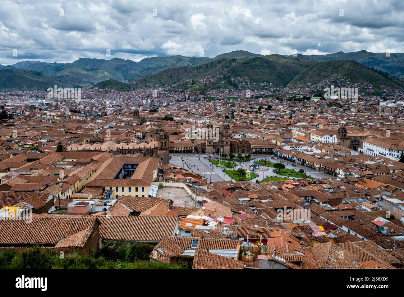 Le Skyline de la ville de Cusco, province de Cusco, Pérou. Banque D'Images