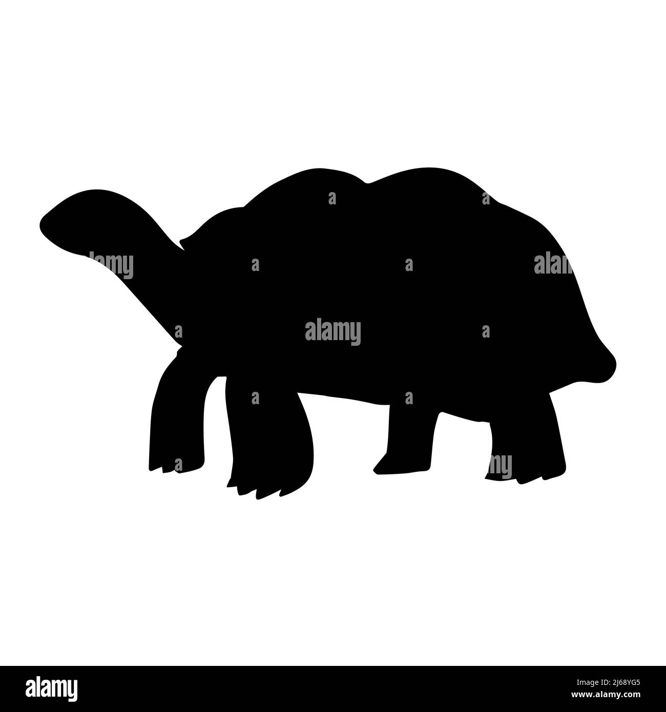 Silhouette de tortue vectorisée à la main isolée sur fond blanc Illustration de Vecteur