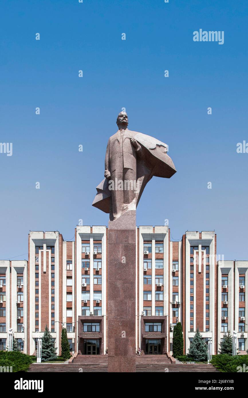 Monument à Vladimir Lénine à Tiraspol, Transnistrie Banque D'Images