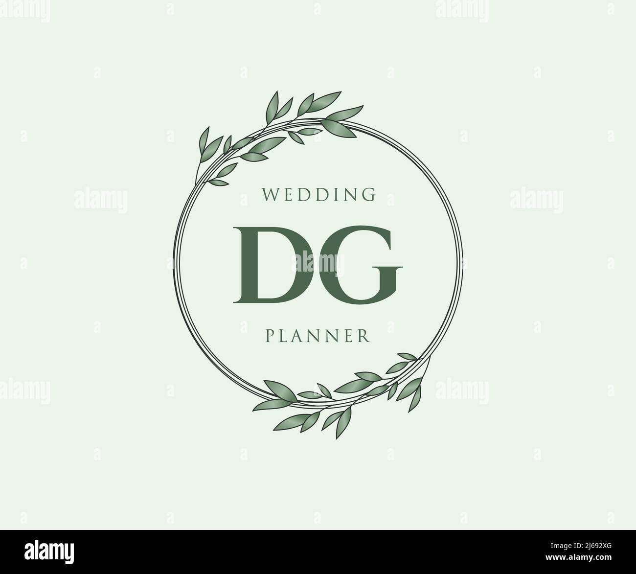 DG initiales lettre mariage monogramme collection de logos, dessin à la main moderne minimaliste et modèles floraux pour cartes d'invitation, Save the Date, élégant Illustration de Vecteur