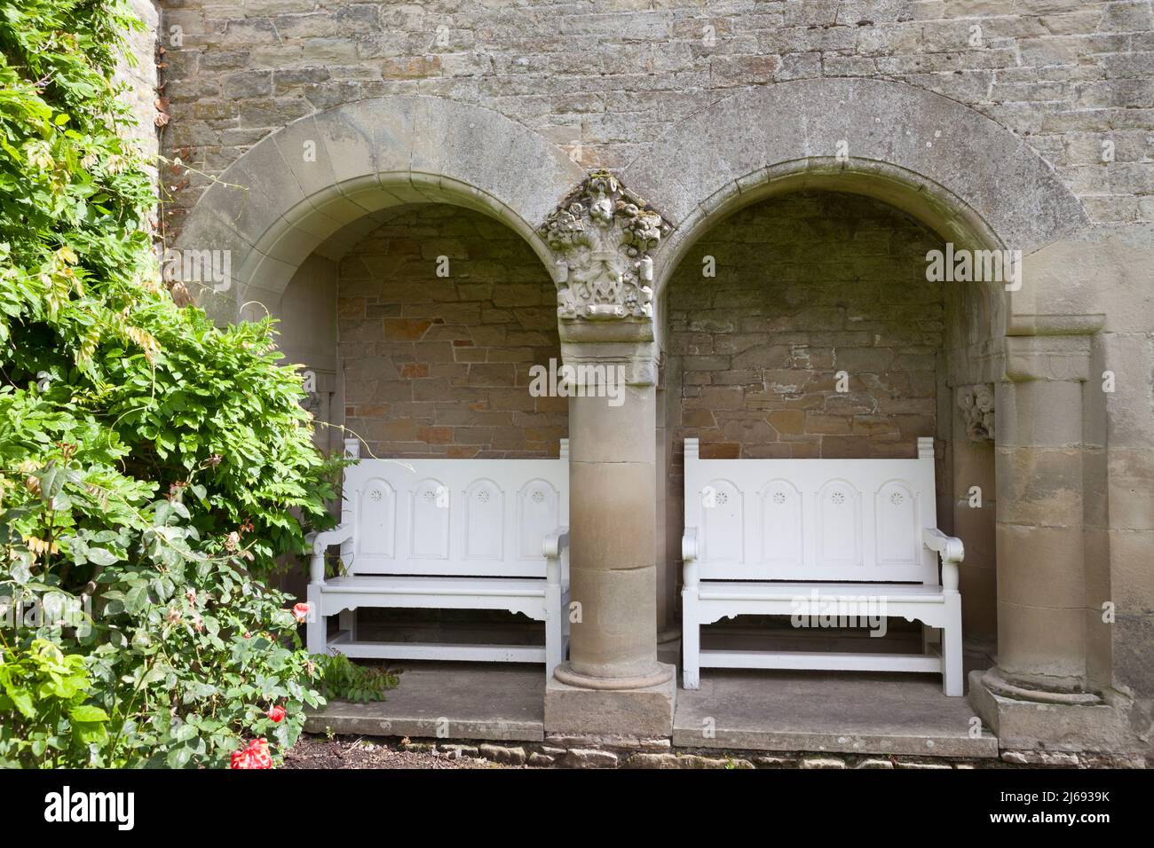 Vous pourrez vous asseoir dans le jardin informel de la Manderston House, une demeure ancestrale, Duns, Berwickshire, Écosse Banque D'Images