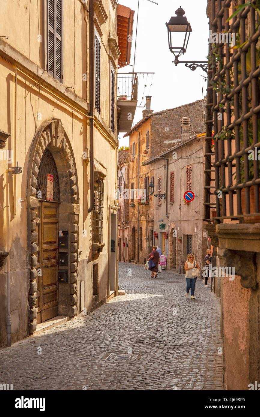 Via Garibaldi, Nepi, Viterbo, Latium, Italie Banque D'Images