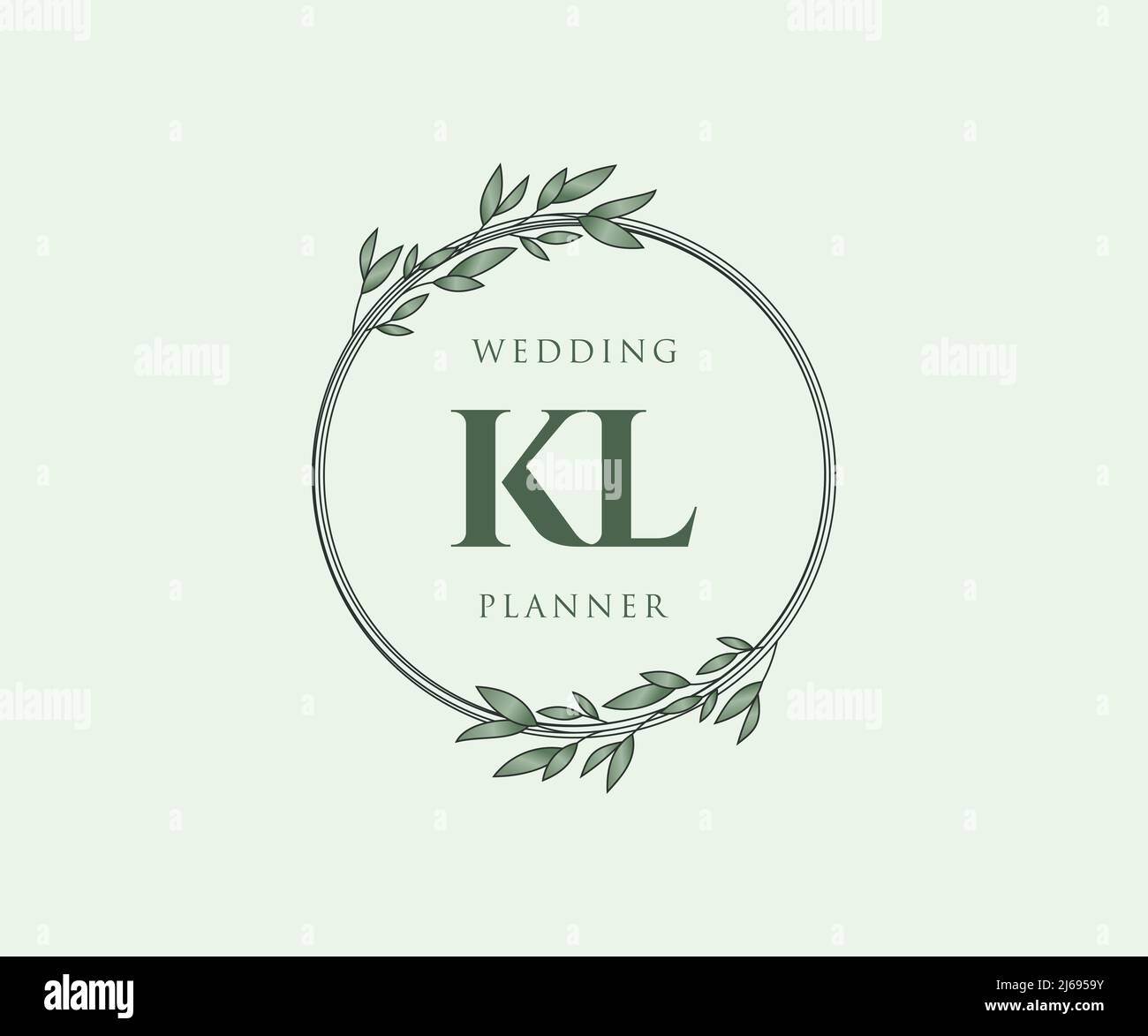 KL initiales lettre mariage monogramme collection de logos, dessin à la main moderne minimaliste et modèles floraux pour cartes d'invitation, Save the Date, élégant Illustration de Vecteur