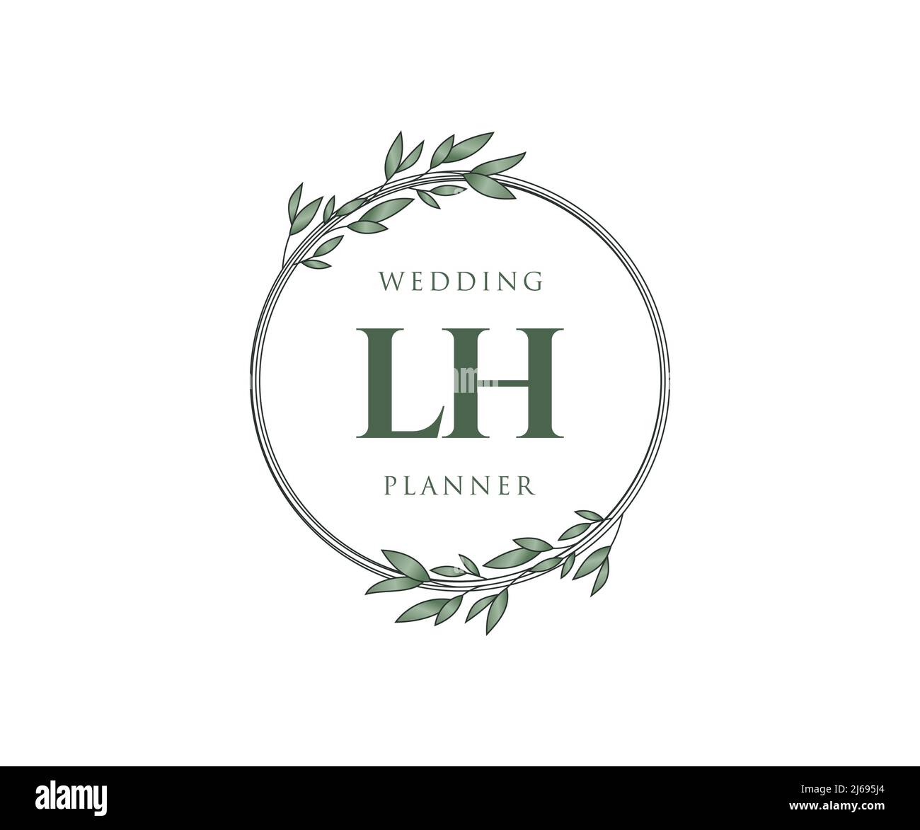 LH initiales lettre mariage monogramme logos collection, dessin à la main moderne minimaliste et modèles floraux pour cartes d'invitation, Save the Date, élégant Illustration de Vecteur