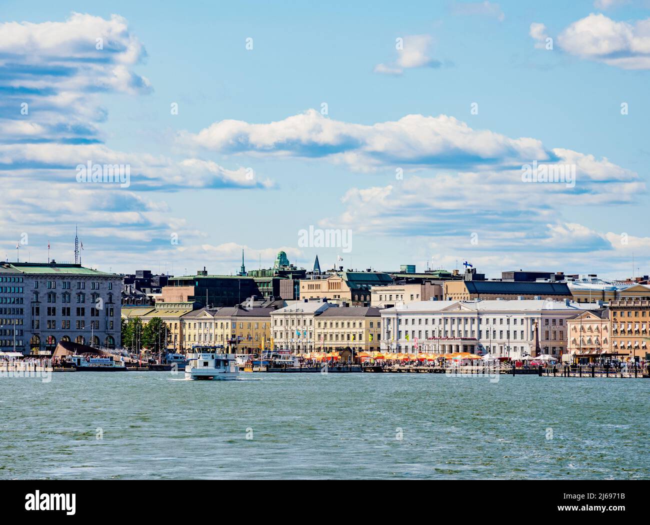 Port sud et horizon du centre-ville, Helsinki, comté d'Uusimaa, Finlande Banque D'Images