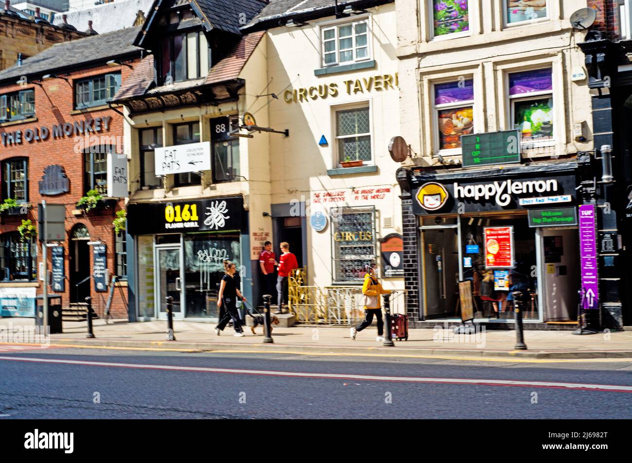 Pubs et restaurants, Oldham Street, Northern Quarter, Manchester, Angleterre Banque D'Images