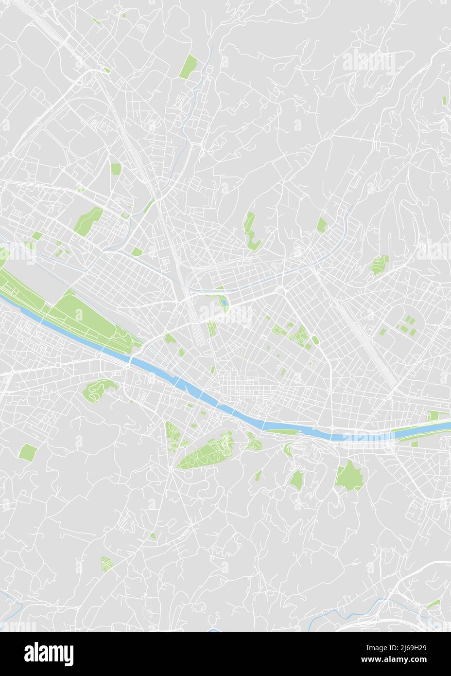 Carte de la ville Florence, plan détaillé en couleur, illustration vectorielle carte de navigation en couleur Illustration de Vecteur