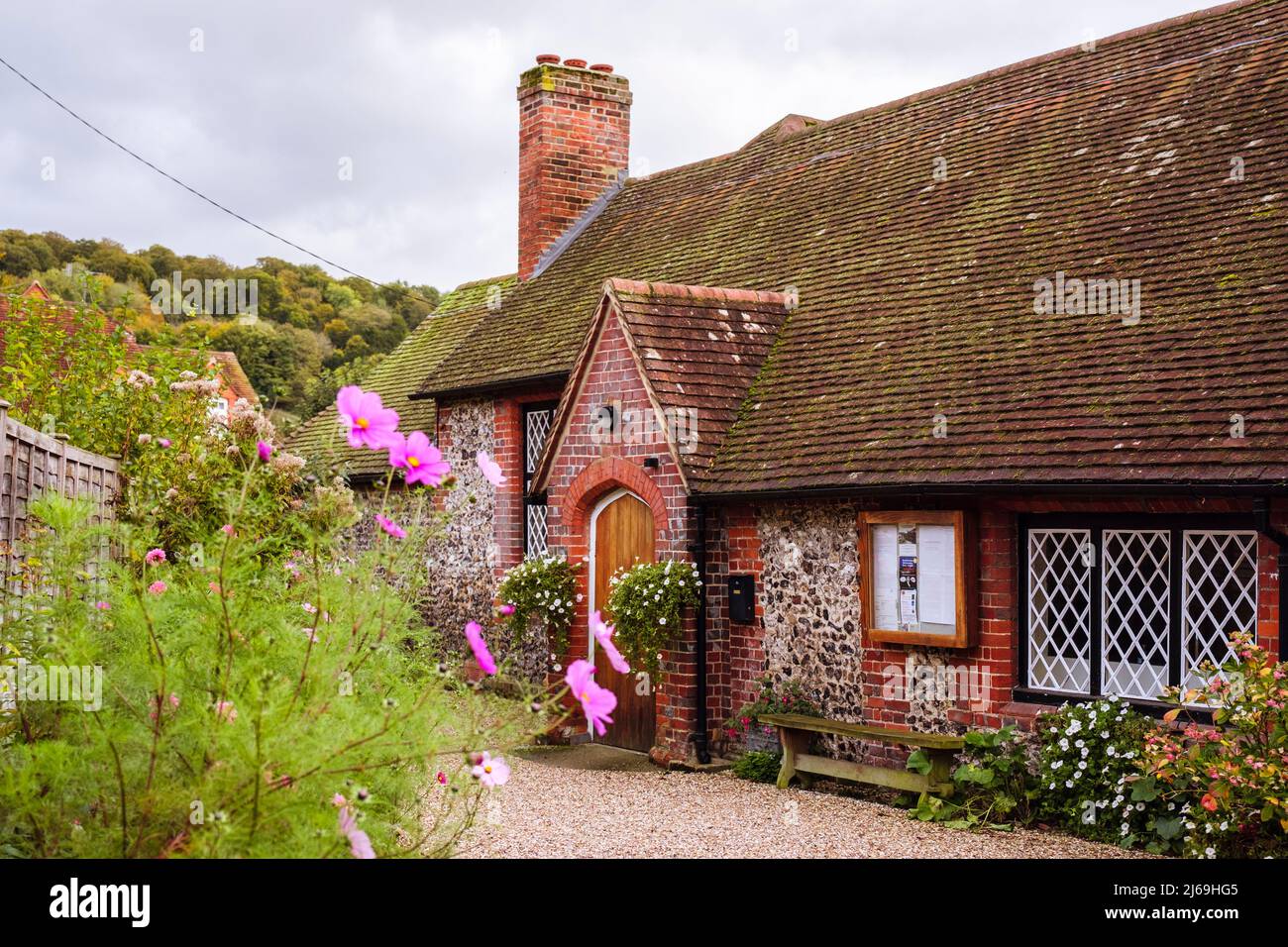 La salle du village dans la ville historique de Hambleden, Buckinghamshire, Angleterre, Royaume-Uni, Grande-Bretagne, Europe Banque D'Images