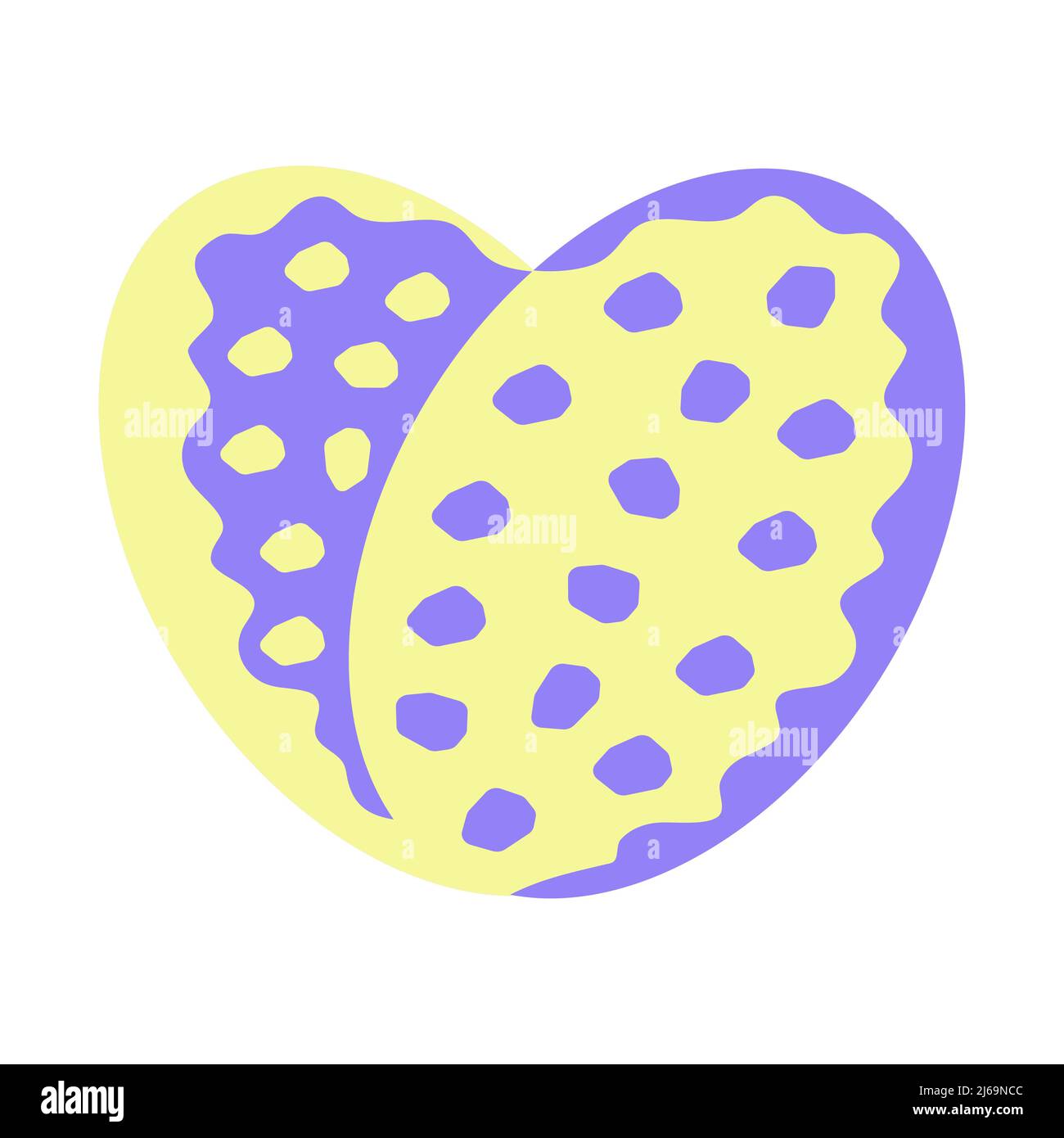 Coeur bleu-jaune avec des taches abstraites, illustration dans le style ukrainien Illustration de Vecteur