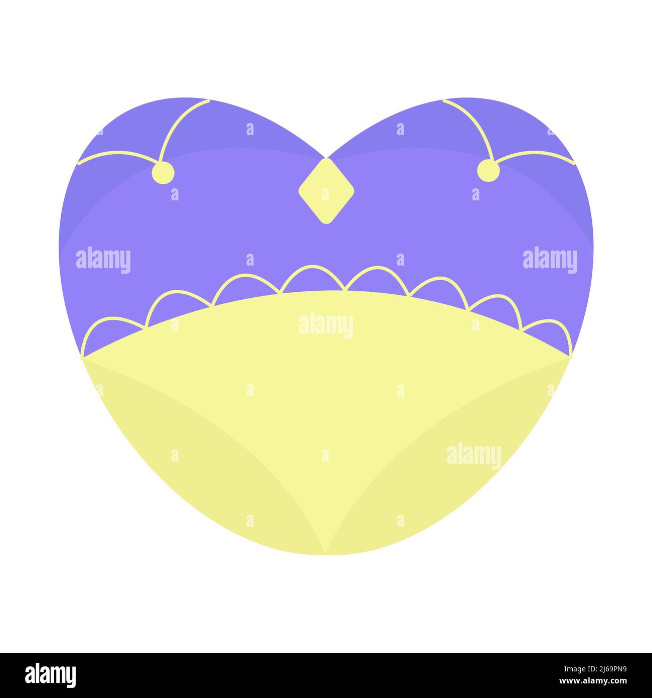 Coeur bleu-jaune, illustration de style ukrainien Illustration de Vecteur