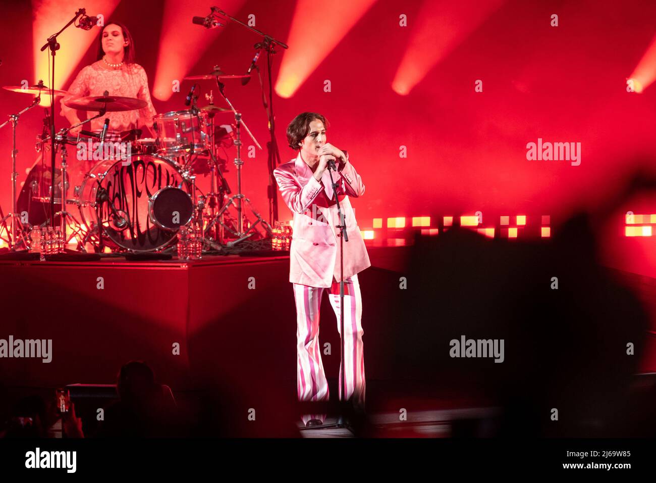 Vérone, Italie. 28 avril 2022. La photo montre Maneskin groupe pendant les spectacles à l'Arena di Verona crédit: Roberto Tommasini / Alamy Live News Banque D'Images