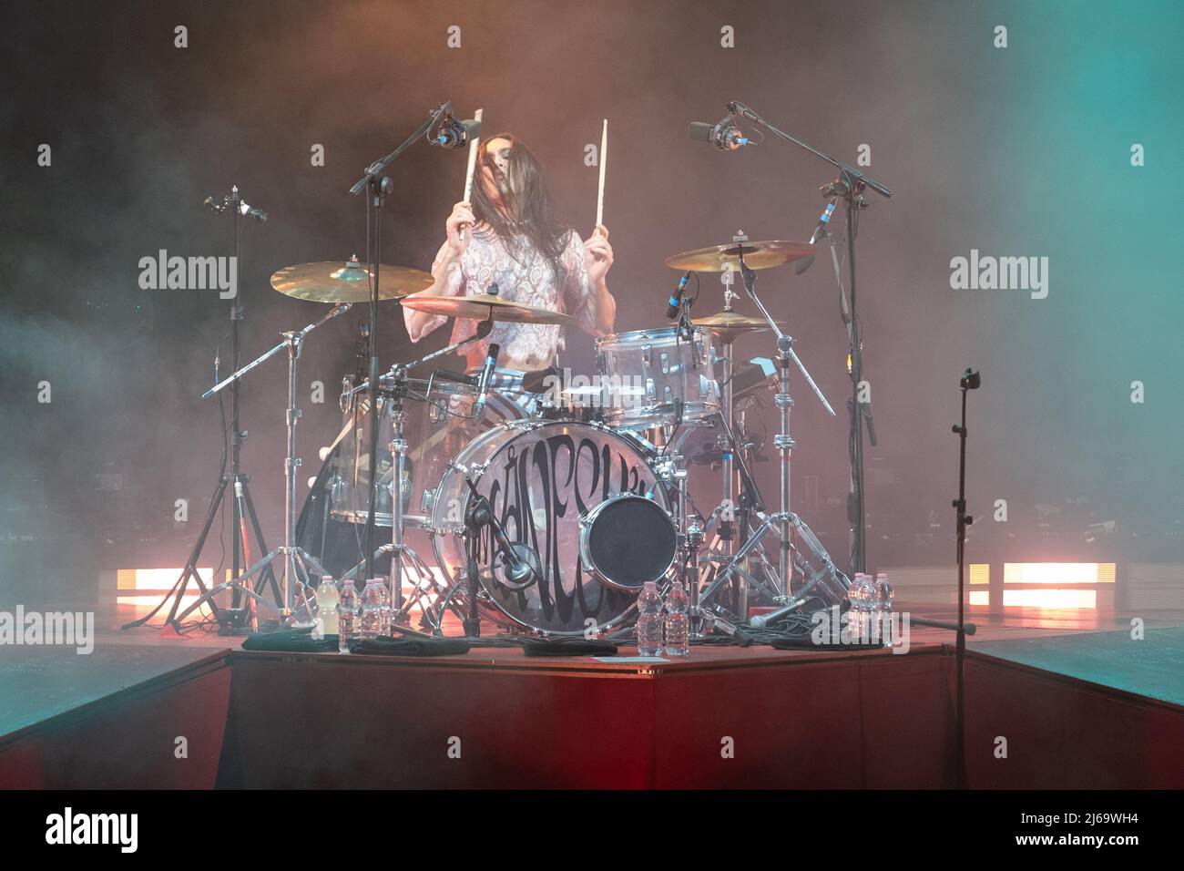 Vérone, Italie. 28 avril 2022. La photo montre Maneskin groupe pendant les spectacles à l'Arena di Verona crédit: Roberto Tommasini / Alamy Live News Banque D'Images