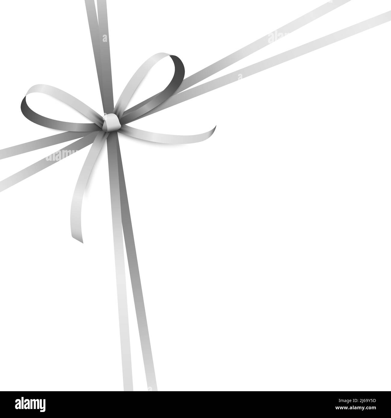 EPS 10 illustration vectorielle d'un noeud en ruban de couleur argent et d'une bande cadeau isolée sur fond blanc Illustration de Vecteur