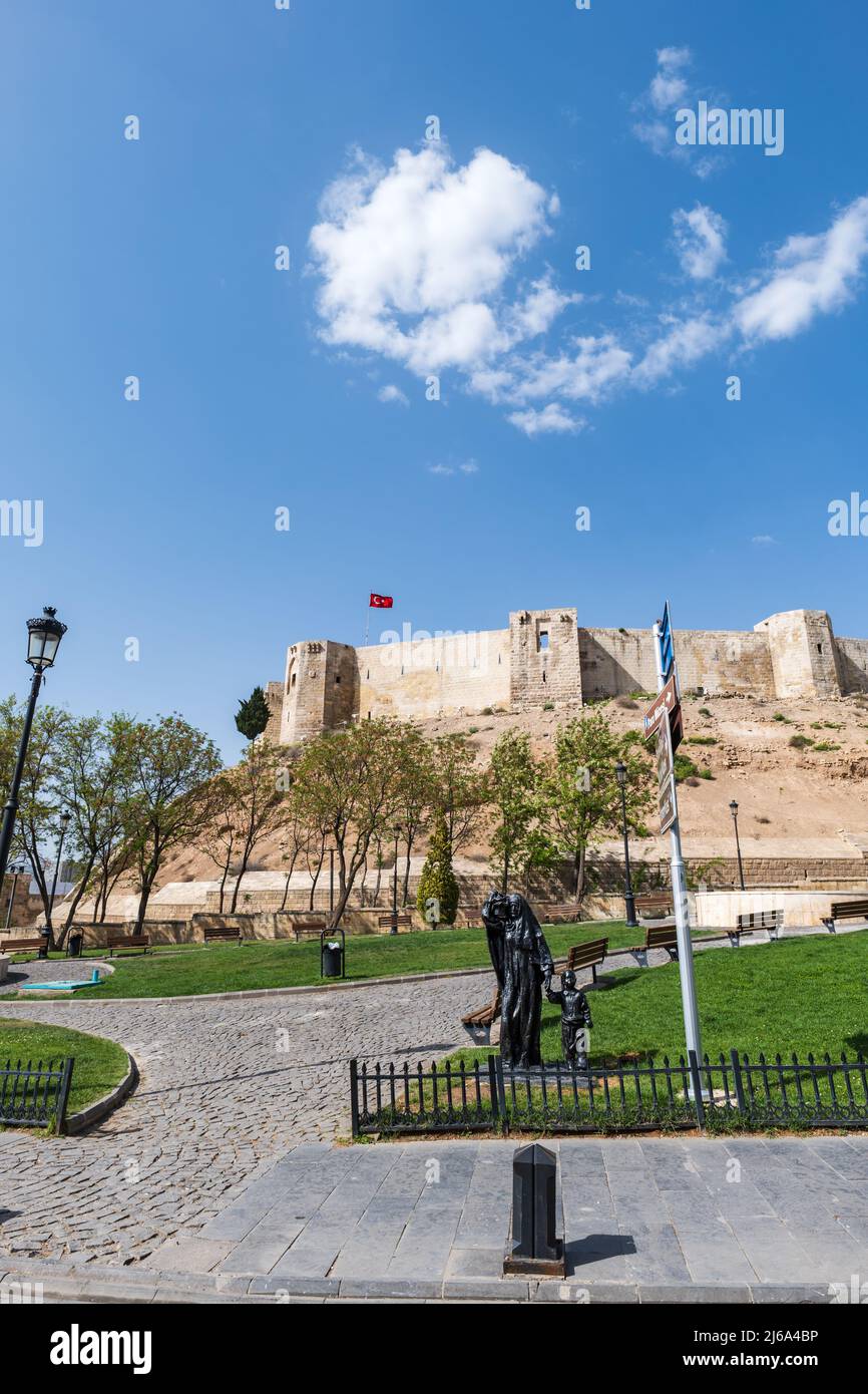 Château de Gaziantep, Gaziantep Kalesi dans la vieille ville de Gaziantep, Turquie, c'est un monument historique populaire pour les touristes. Banque D'Images