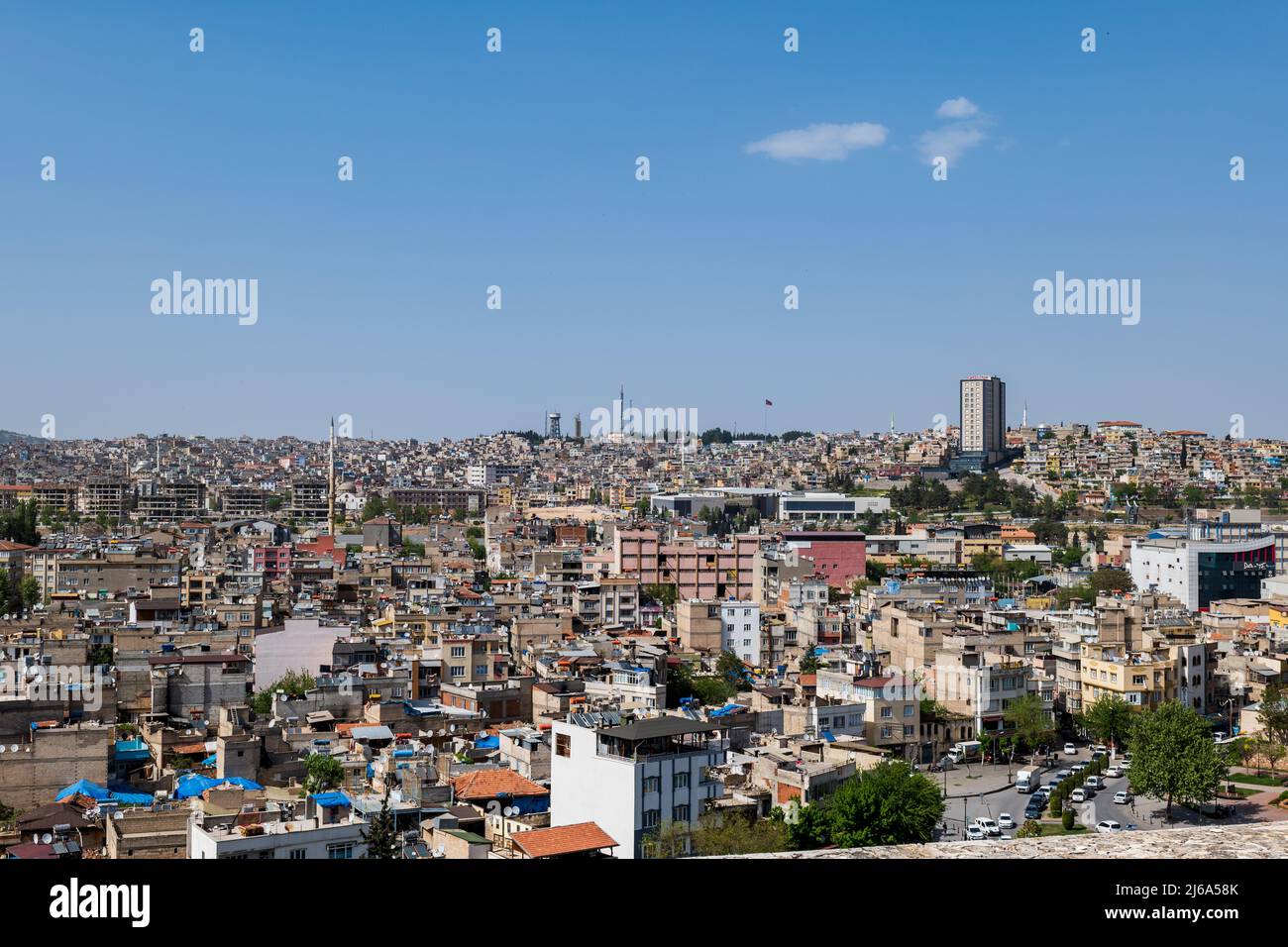 Vue sur la ville de Gaziantep, paysage urbain de Gaziantep en Turquie. Gaziantep est la sixième ville la plus peuplée de Turquie. Banque D'Images