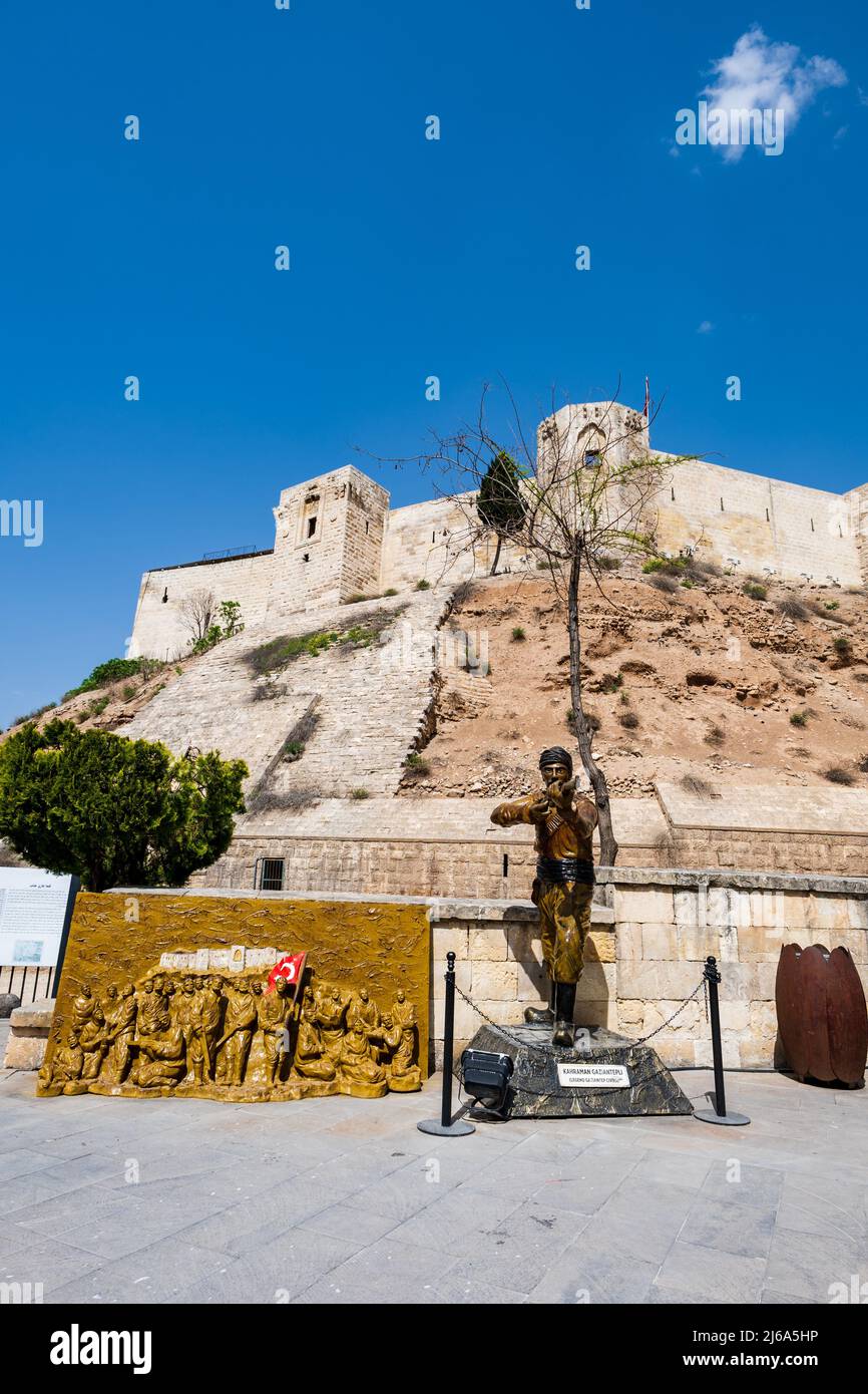 Château de Gaziantep, Gaziantep Kalesi dans la vieille ville de Gaziantep, Turquie, c'est un monument historique populaire pour les touristes. Banque D'Images