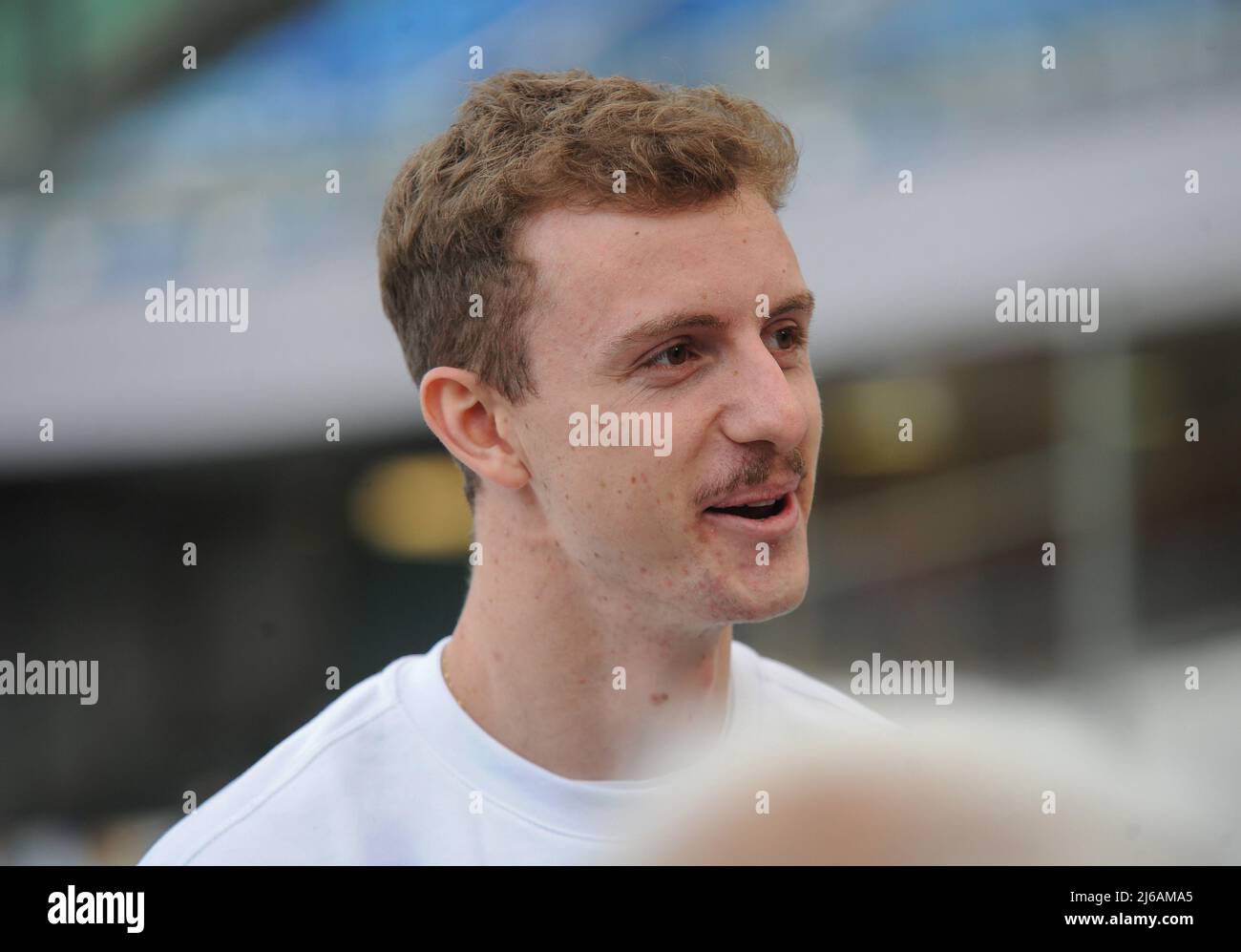 23 avril 2022, Napoli-Fuorigrotta, Italie: Alessandro Sibilio aux Jeux Olympiques de Tokyo 2020, après avoir exécuté la demi-finale des 400 mètres haies en 47 ''93, il s'est qualifié pour sa première finale olympique, qui s'est terminée à la huitième place avec un temps de 48'' 77. Dans la même revue olympique, il a établi deux fois, avec Vladimir Aceti, Edoardo Scotti et Davide Re, le record italien du relais de 4 Ã— 400 mètres, tombant en moins de 3 minutes à la fois en feux (2'58 ''91) et en finale ( 2'58 ''81), terminé en septième place. (Credit image: © Bruno Fontanarosa/Pacific Press via ZUMA Press Wire) Banque D'Images