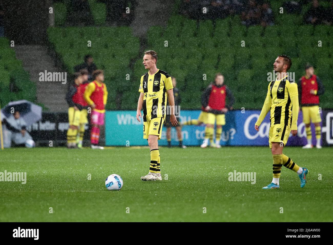 Melbourne, Australie, 29 avril 2022. Nicholas Pennington de Wellington Phoenix lors du match De football A-League entre Melbourne Victory et Wellington Phoenix à l'AAMI Park le 29 avril 2022 à Melbourne, en Australie. Crédit : Dave Helison/Speed Media/Alamy Live News Banque D'Images