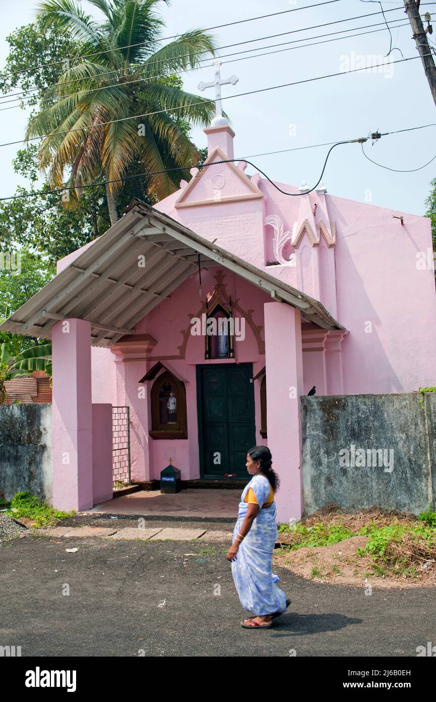 Entrée de l'église à Alappuzha état Kerala Inde 02 01 2010 Banque D'Images