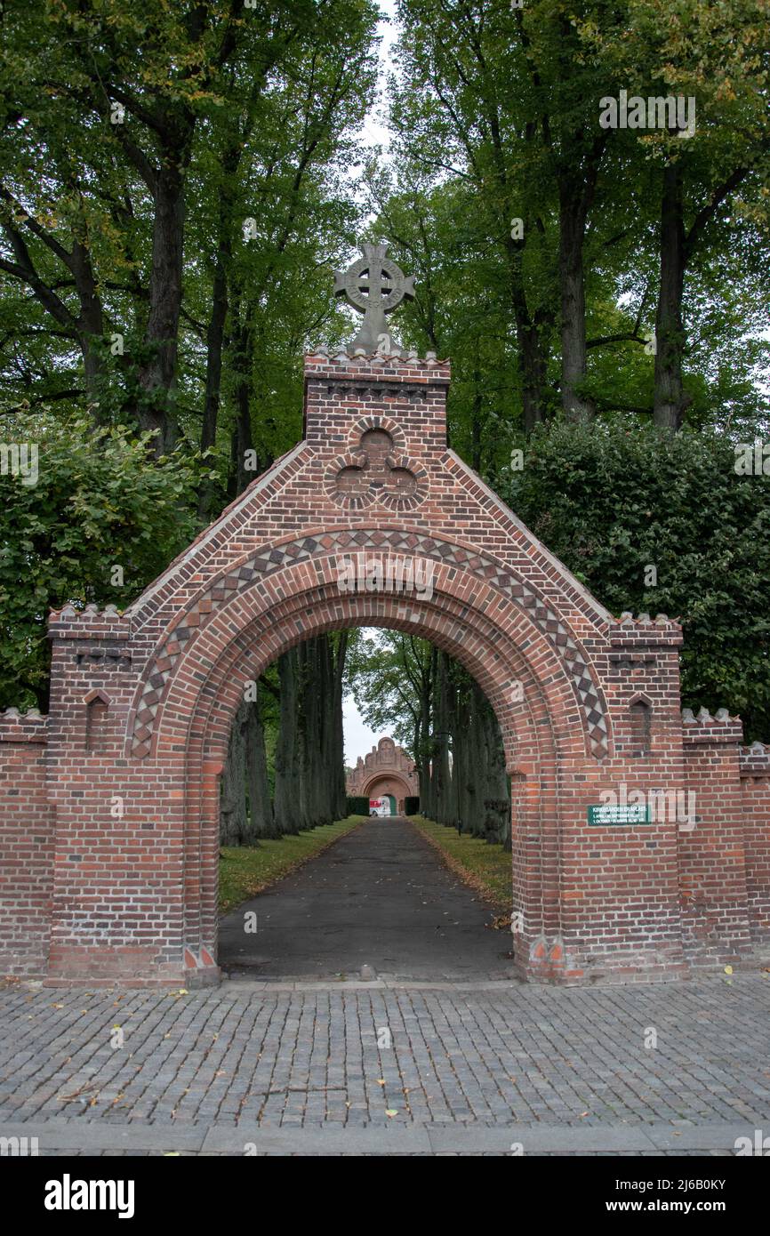 La chapelle de cimetière et de brickwork de Greyfriars construite en 1893 faisait partie d'un monastère dominicain à Roskilde, au Danemark. Banque D'Images