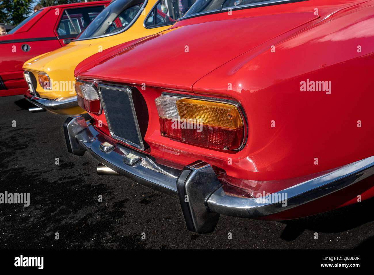 Voitures italiennes classiques exposées Banque D'Images