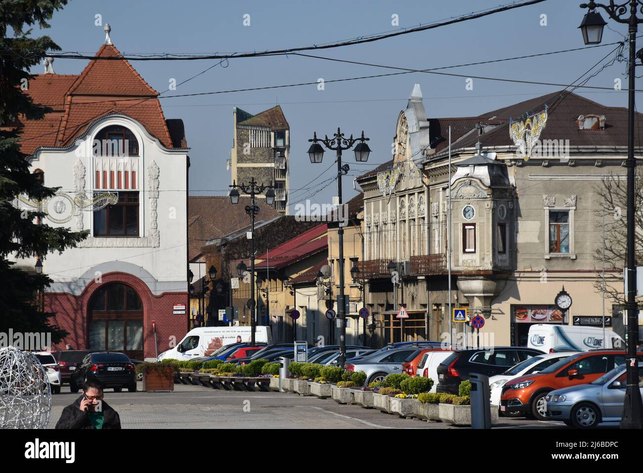 Baia Mare, la capitale de la région de Maramures en Roumanie : la ville intérieure Banque D'Images