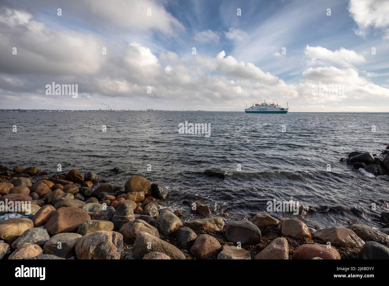 Traversée en ferry de Forsea sur la route de Helsingor Danemark à Helsingborg Suède en traversant la mer du Nord. Banque D'Images