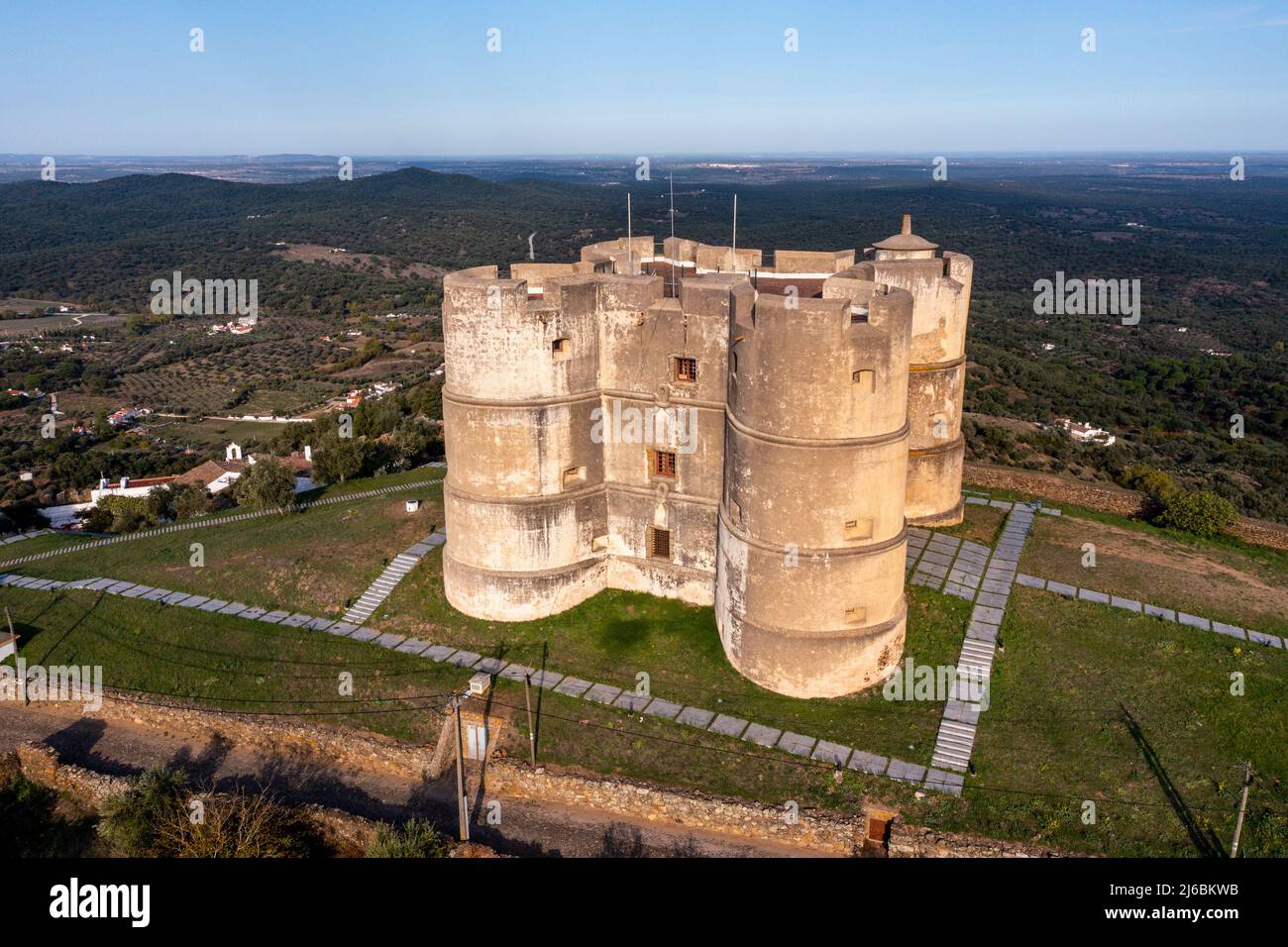 Château d'Evoramonte ou Castelo de Évoramonte, Evoramonte, Portugal Banque D'Images