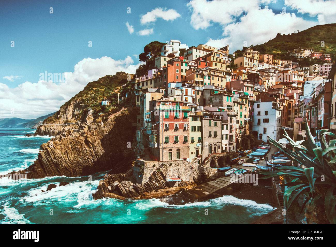 Riomaggiore fisherman village de Cinque Terre, Italie Banque D'Images