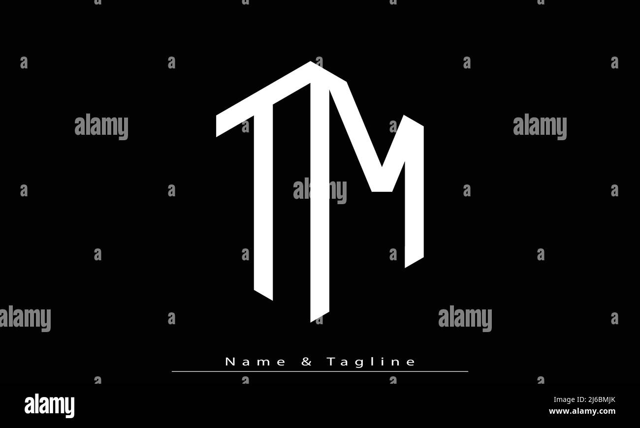 Lettres de l'alphabet initiales Monogram logo TM , MT Illustration de Vecteur