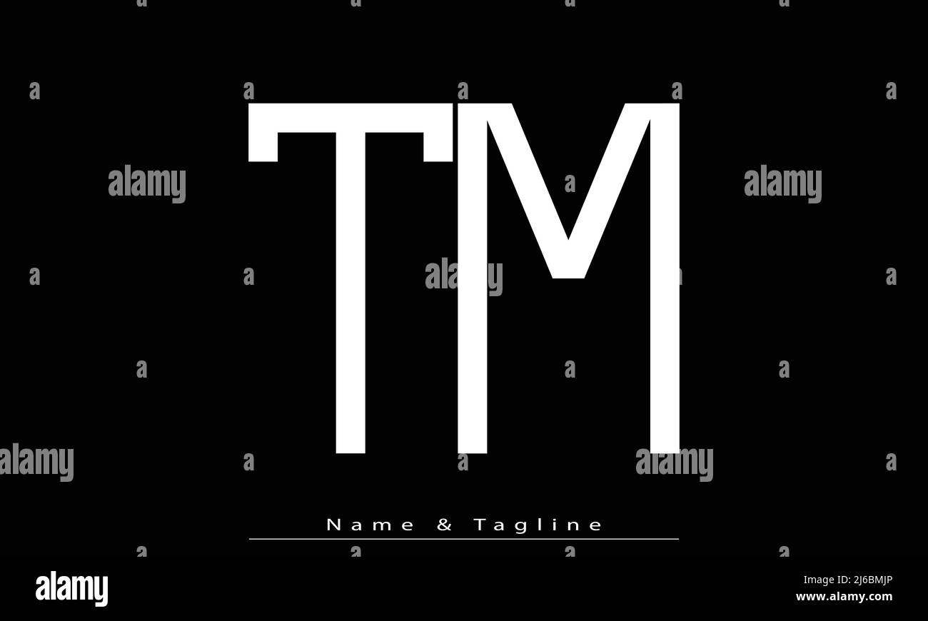 Lettres de l'alphabet initiales Monogram logo TM , MT Illustration de Vecteur