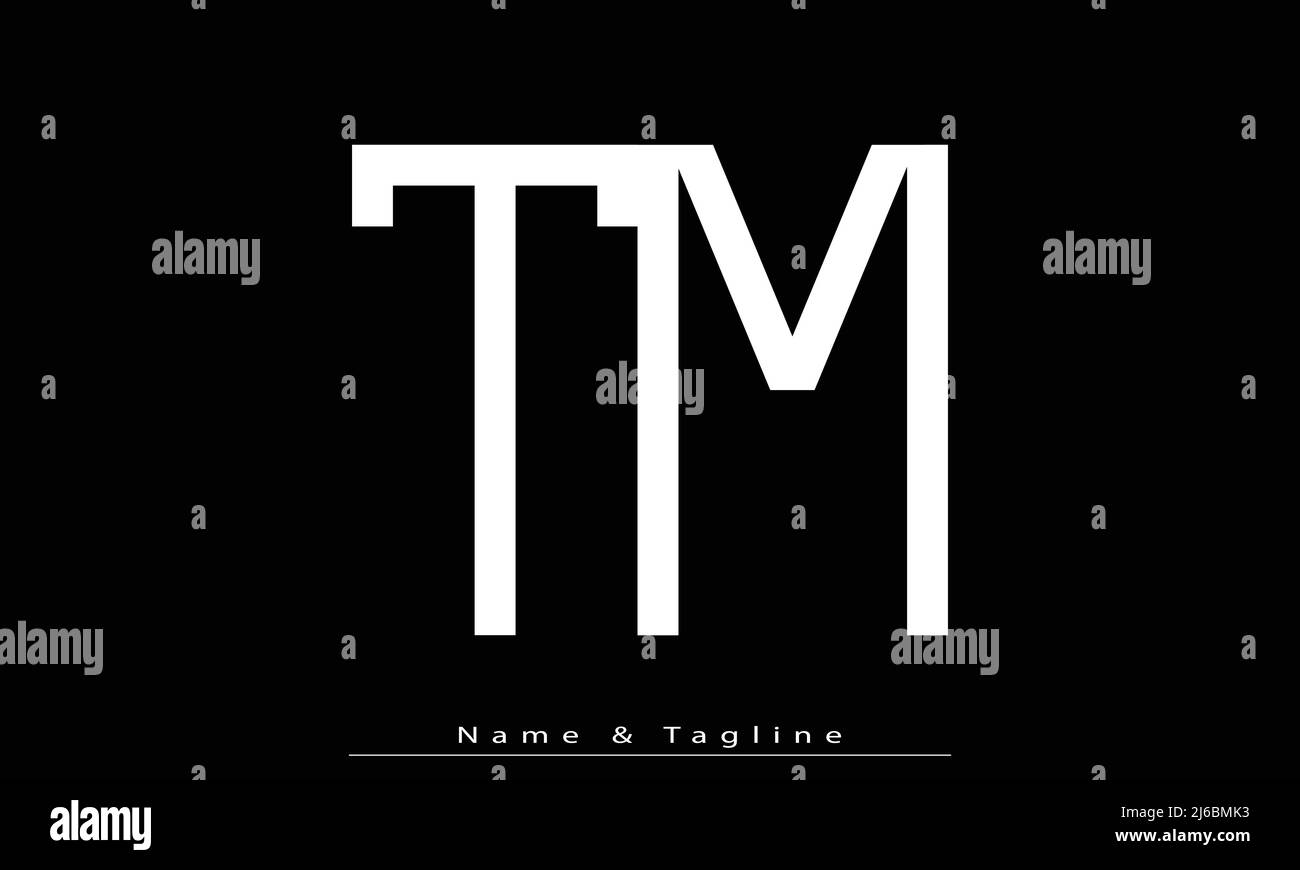 Lettres de l'alphabet initiales Monogram logo TM , MT Illustration de Vecteur