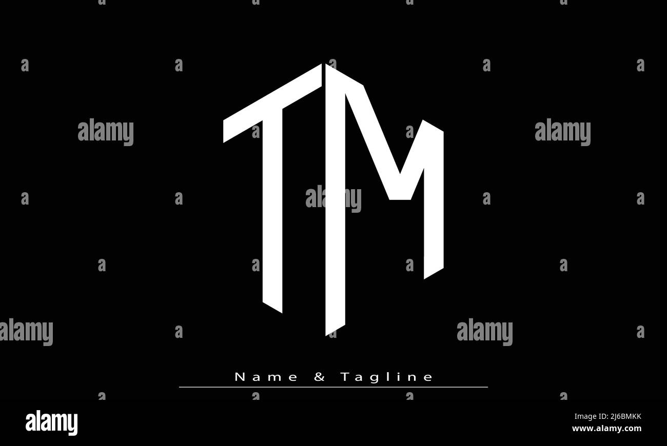 Lettres de l'alphabet initiales Monogram logo TM , MT Illustration de Vecteur