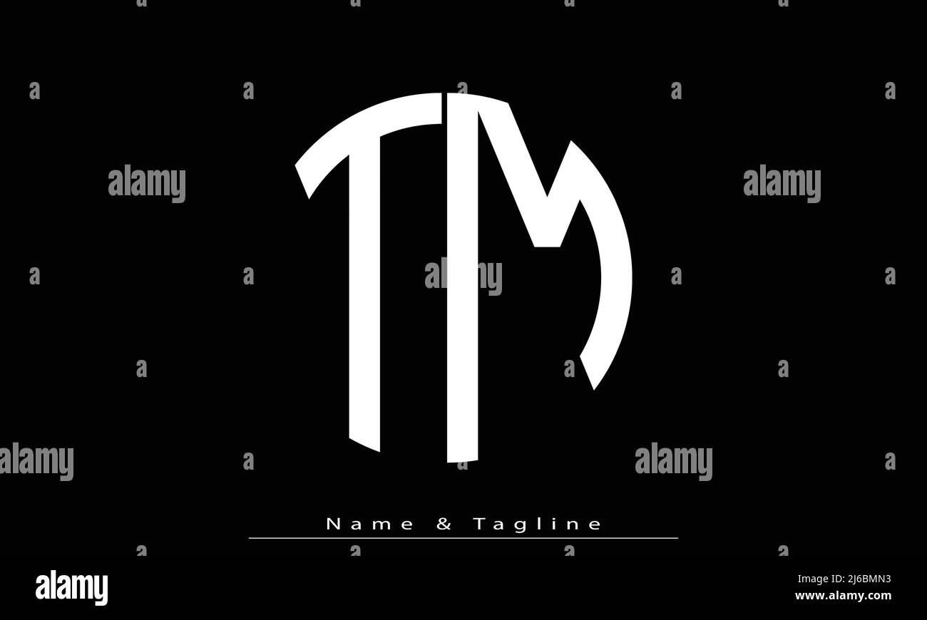 Lettres de l'alphabet initiales Monogram logo TM , MT Illustration de Vecteur