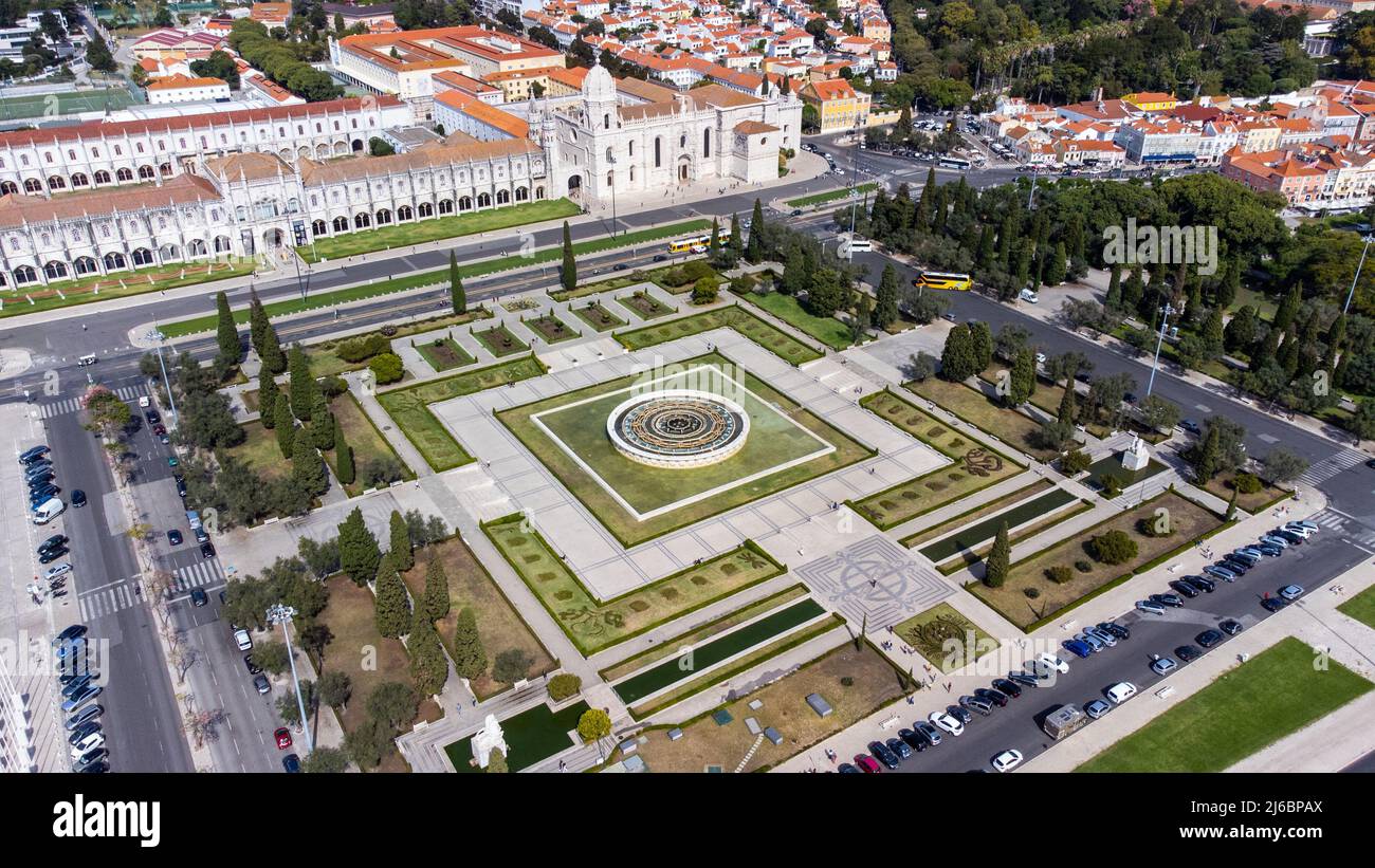 Jardin de Praça do Império ou Jardim da Praça do Império, Lisbonne, Portugal Banque D'Images