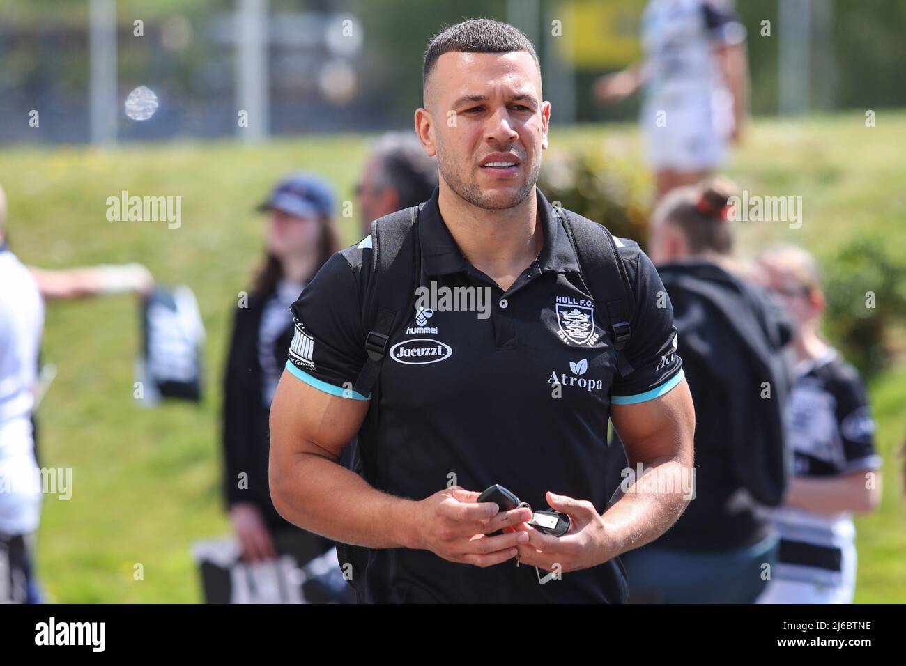 Carlos Tuimavave #3 du FC Hull arrive au stade MKM à , le 4/30/2022. (Photo de David Greaves photos/ via/News Images/Sipa USA) Banque D'Images