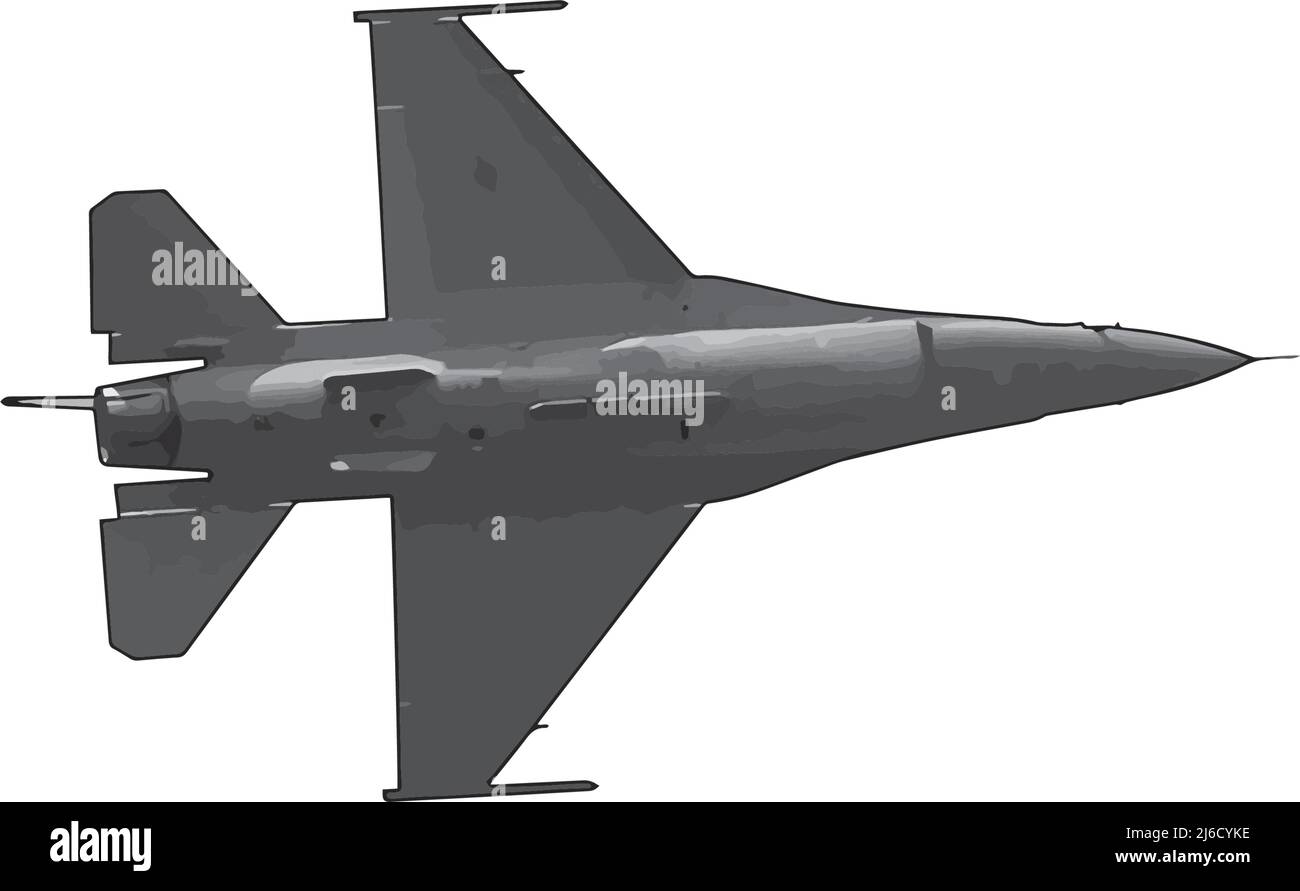 F-16 image vectorielle de gris à rotation rapide Illustration de Vecteur