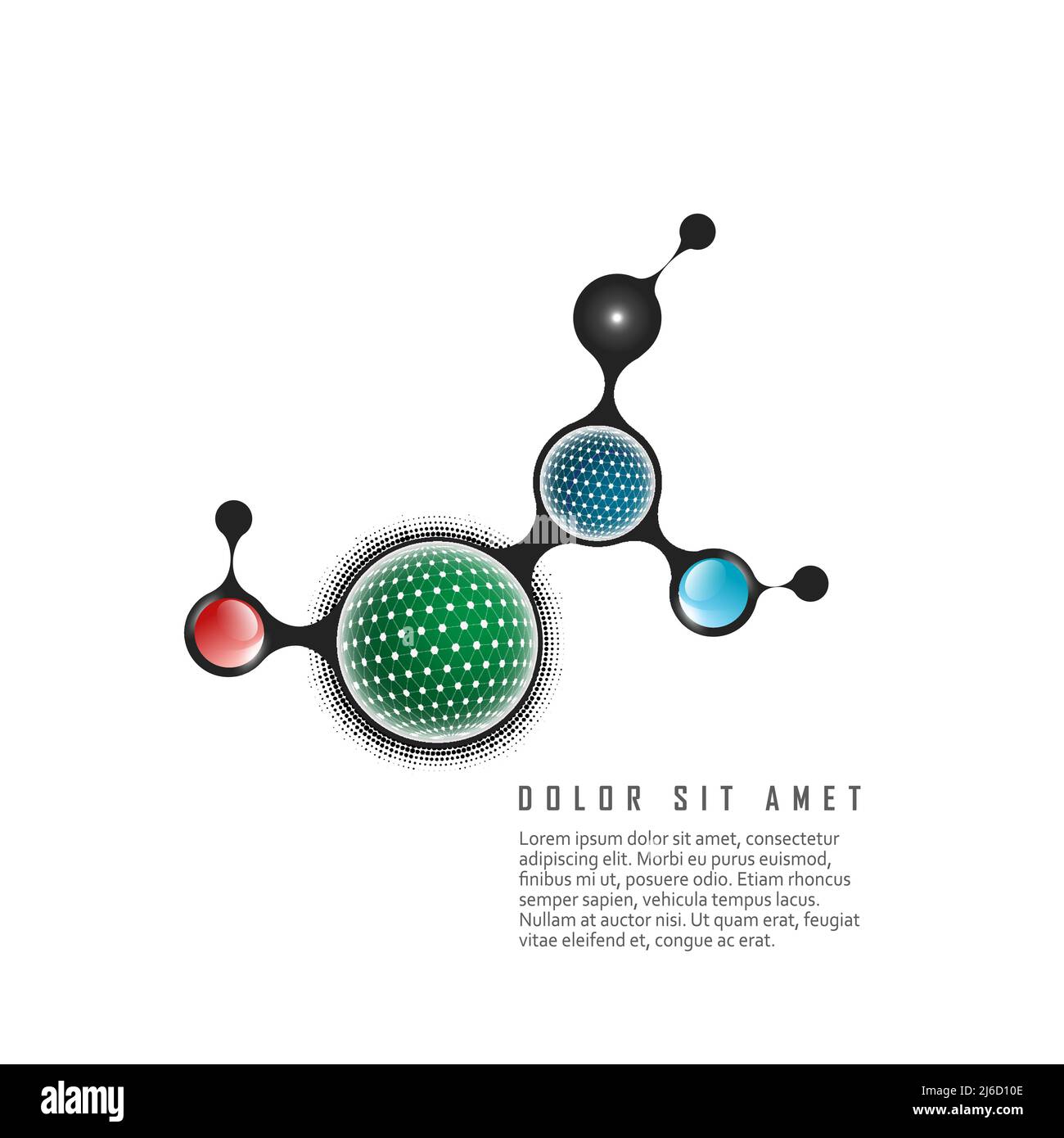 Concept de molécule. Modèle vectoriel pour la biologie, la médecine, la science, le laboratoire. Connexion Atom Illustration de Vecteur