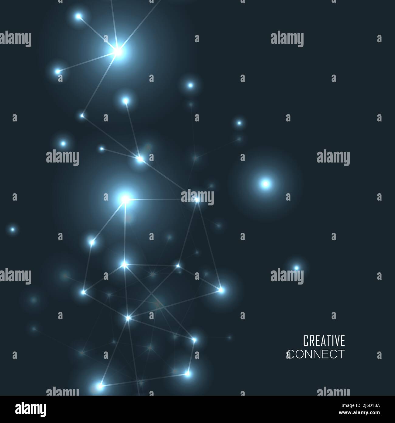 Arrière-plan de connexion géométrique. Lignes et points sur un arrière-plan sombre. Fond de vecteur scientifique Illustration de Vecteur