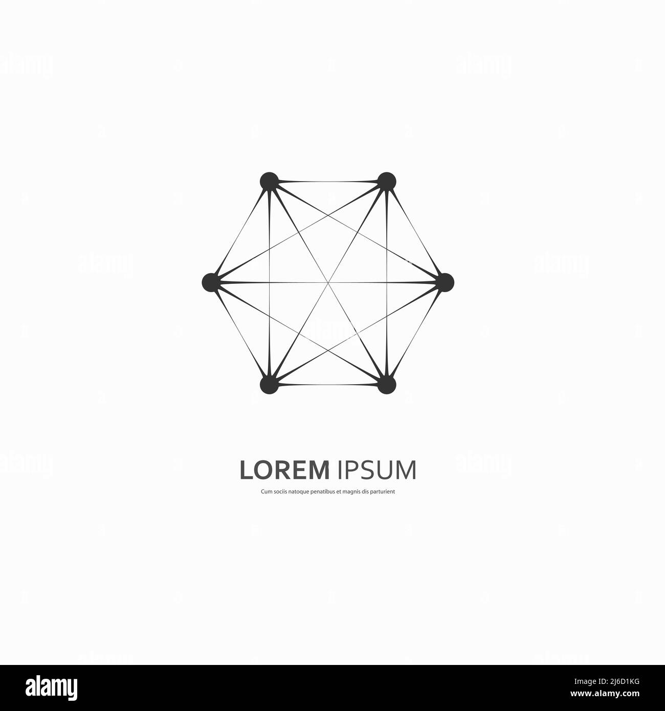 Six personnes Symbol connectées. Espace polygonal faible poly avec points et lignes de connexion. Illustration vectorielle Illustration de Vecteur