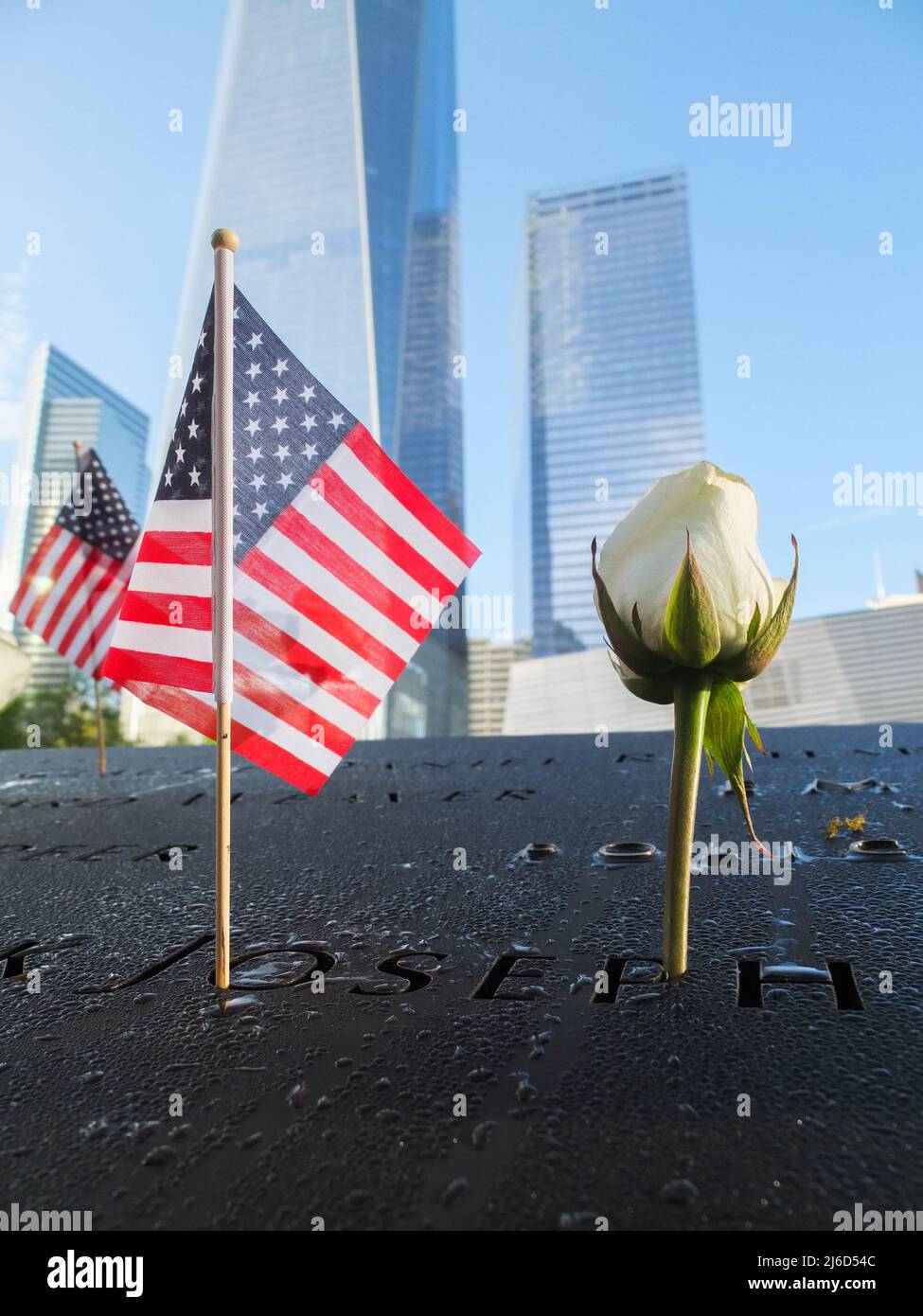 États-Unis, New York, 12 mai 2015. Aux 9 11 piscines Memorial. Banque D'Images
